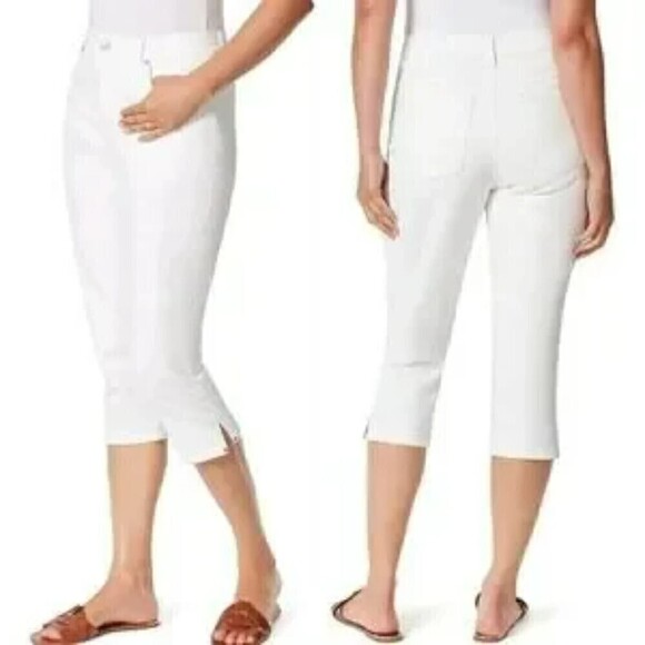 NWT Gloria Vanderbilt Amanda Capri Jean Classic White Stretch Denim - Size 4 - Picture 1 of 14